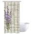 Riyidecor Stall Lavender Vintage Shower Curtain 36Wx72H Inch Flowers Floral Grunge Herbs Leaves Purple Decor Fabric Polyester Waterproof Fabric 7 Pack Plastic Hooks